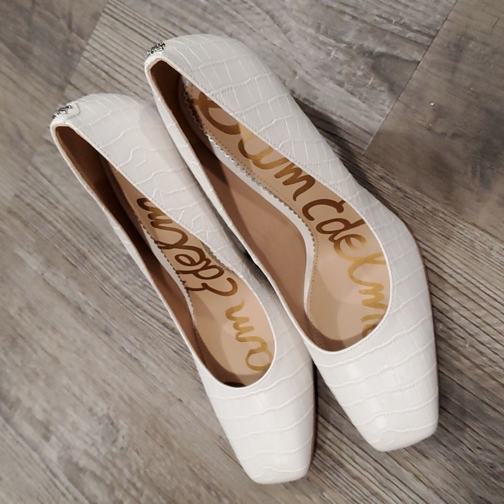 SAM Edelman Beth White Croc Pumps/Heels Size 8 - Picture 2 of 5